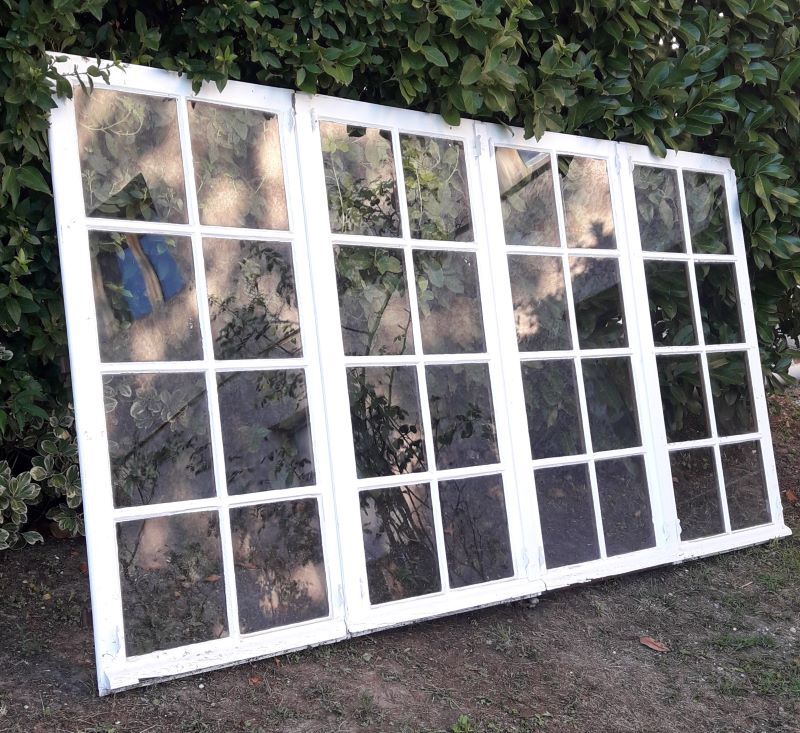 Glass window h141xl263 in oak 4 leaves