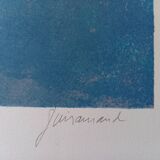 Original lithograph by Paul Guiramand (1926-2007) "Cavaliers".