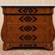 Swiss style marquetry commode – Carrara marble top