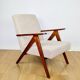 Vintage armchair B-310 VAR beige boucle dark structural wood 1970s - 2 pieces available