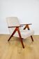 Vintage armchair B-310 VAR beige boucle dark structural wood 1970s - 2 pieces available
