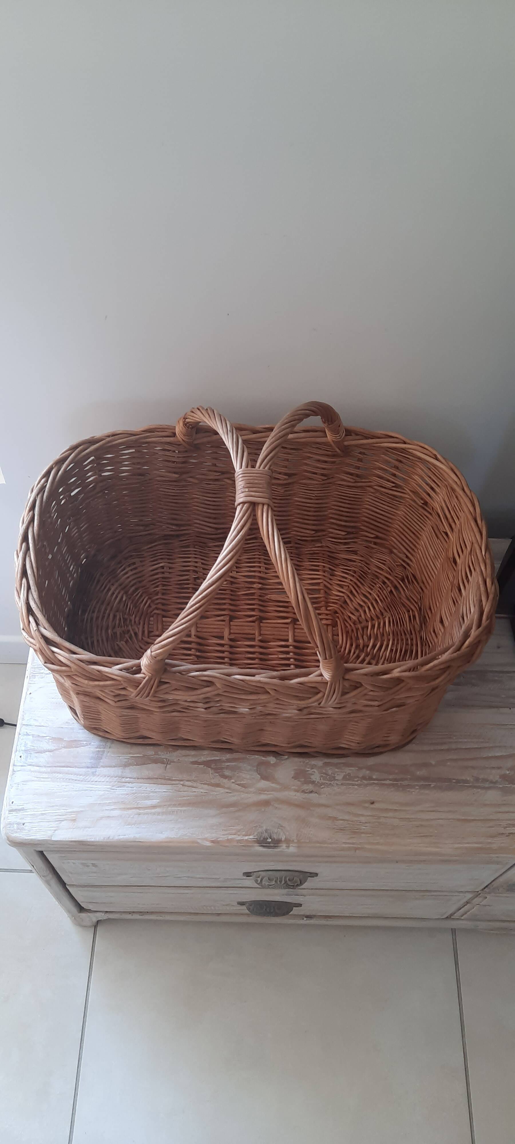 Large antique wicker basket