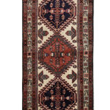 Vintage handmade persian runner rug long traditional tribal wool carpet 66x280cm