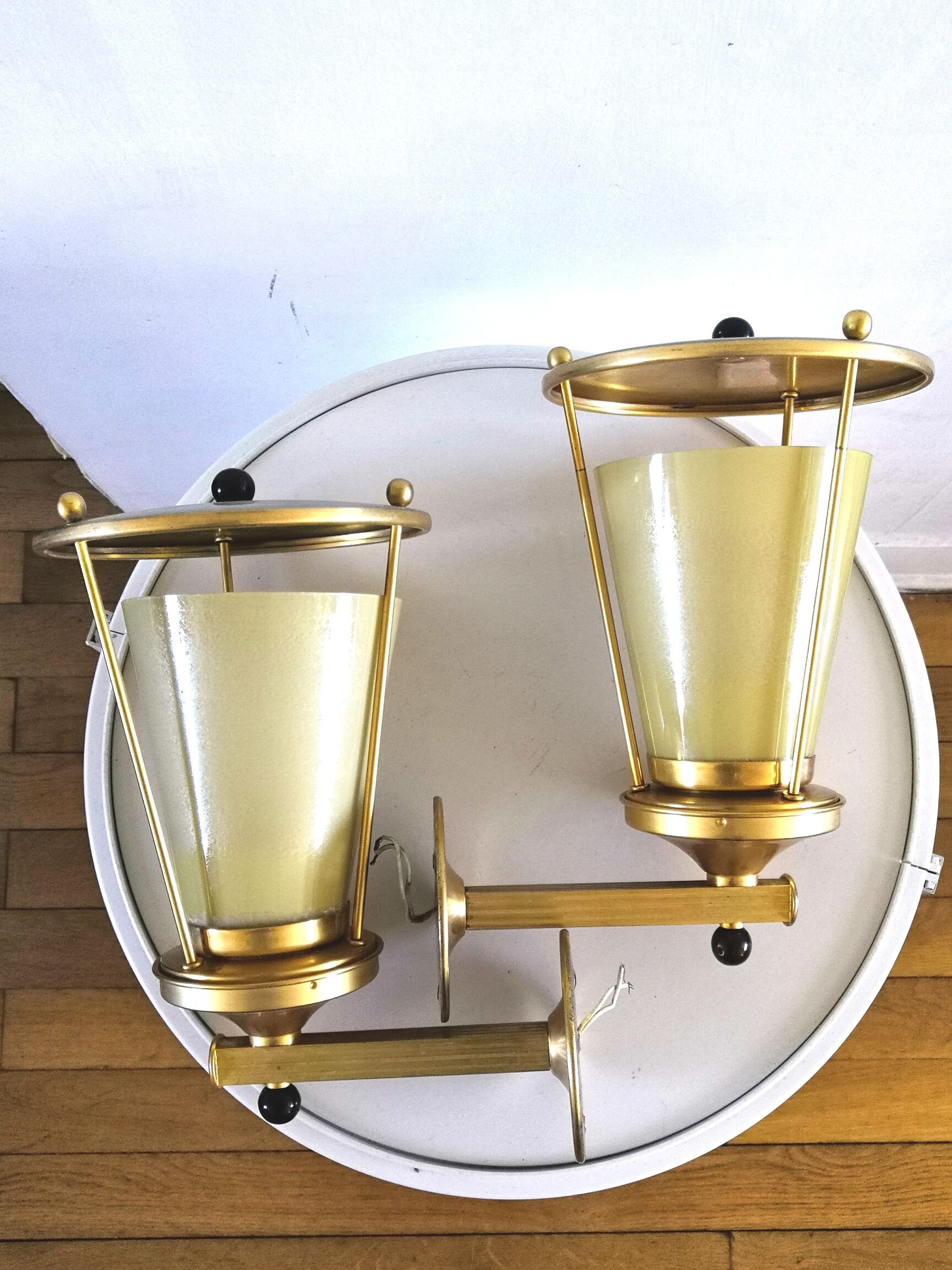 Pair of 50s design wall lamps
