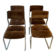 Set of 4 chairs chrome and suede 70s