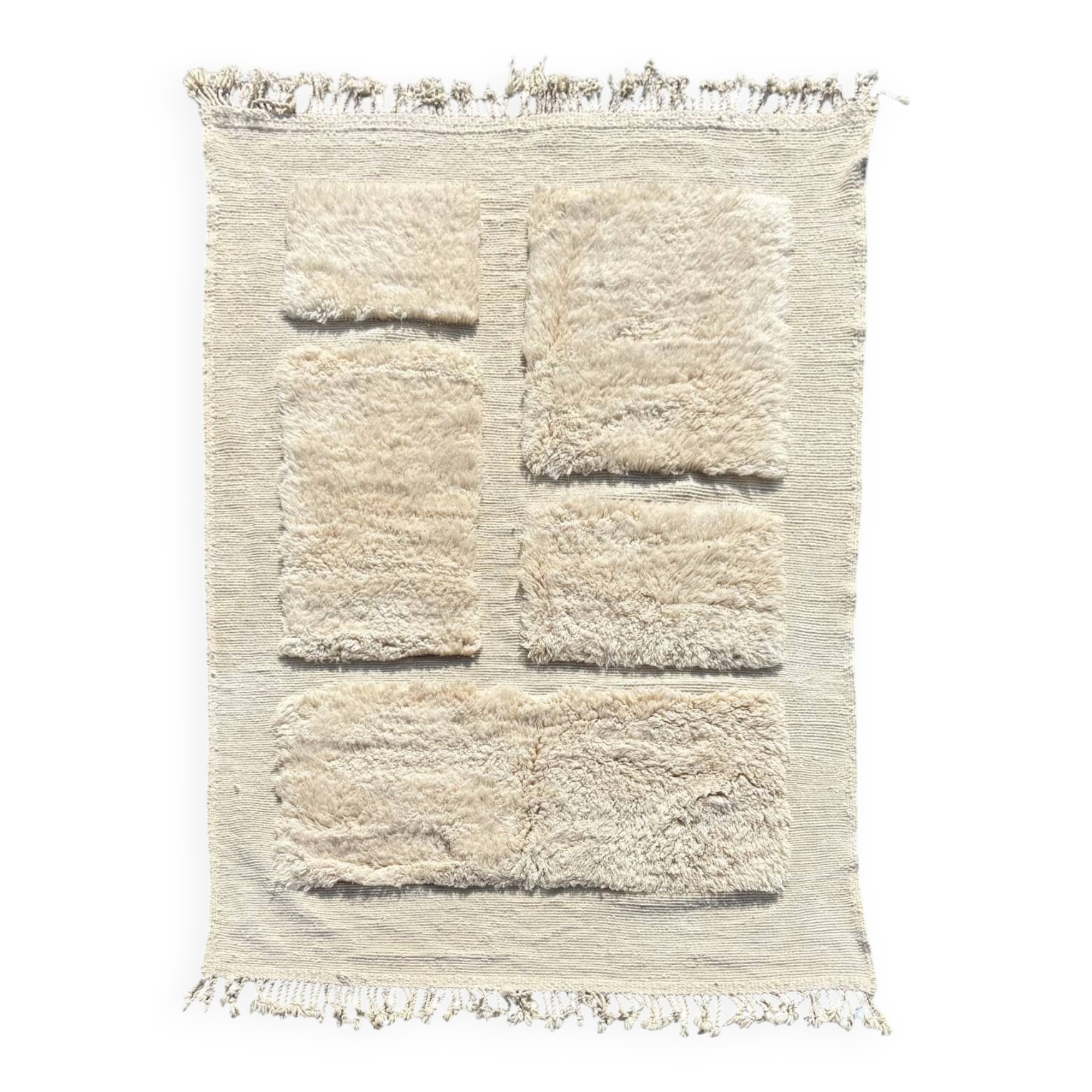 Moroccan Berber rug in white wool