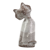 Grey and white ceramic cat, unique piece by a ceramicist, 1970s.