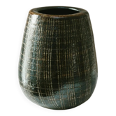 XL VEB Coswig DDR Mid-Century Ceramic Vase with Deep Green Glaze, 1970s Studio Piece
