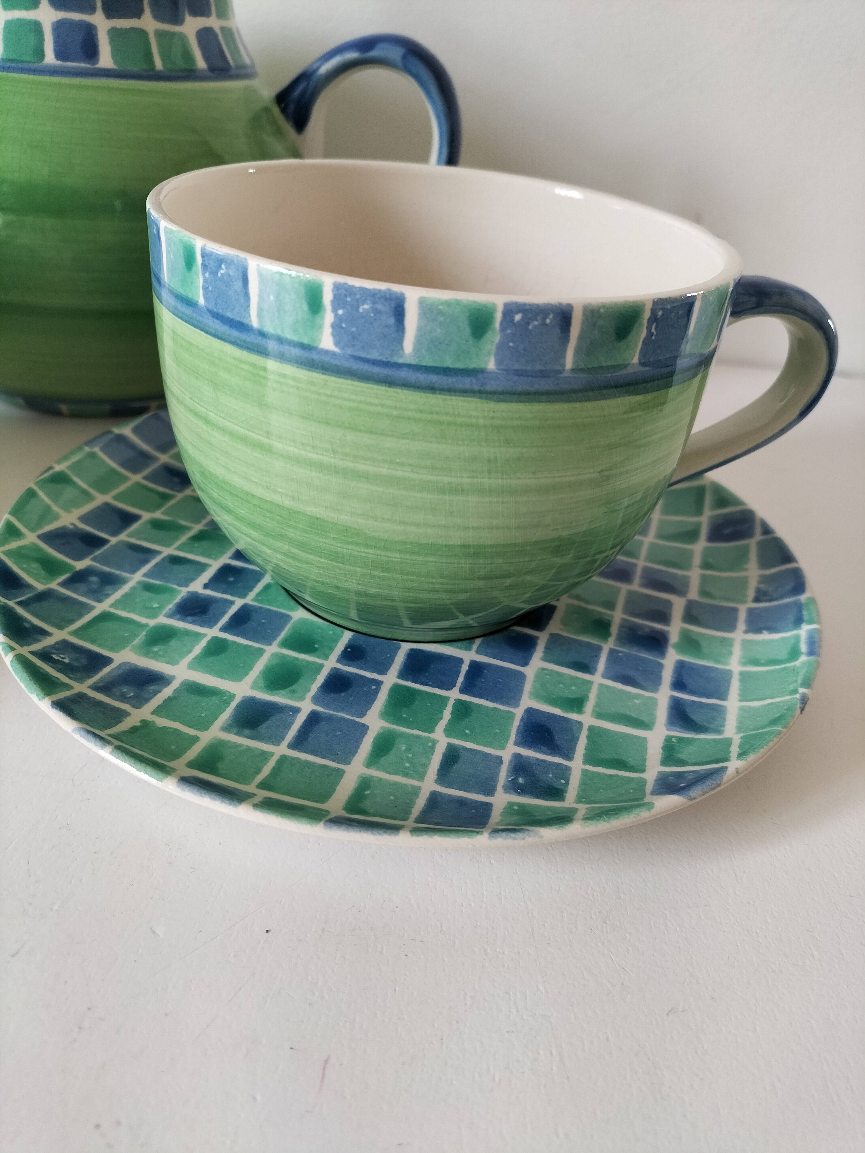 Portuguese tea service hand-painted ceramic