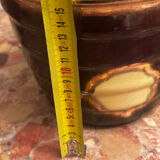 Vintage ribbed ceramic cache pot