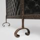 French Art Deco wrought iron fireplace screen with 3 panels