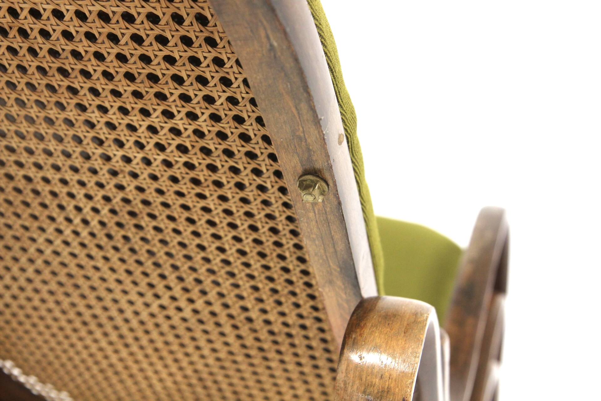 Beech rocking chair with caning, Fischel, Vienna, 1930