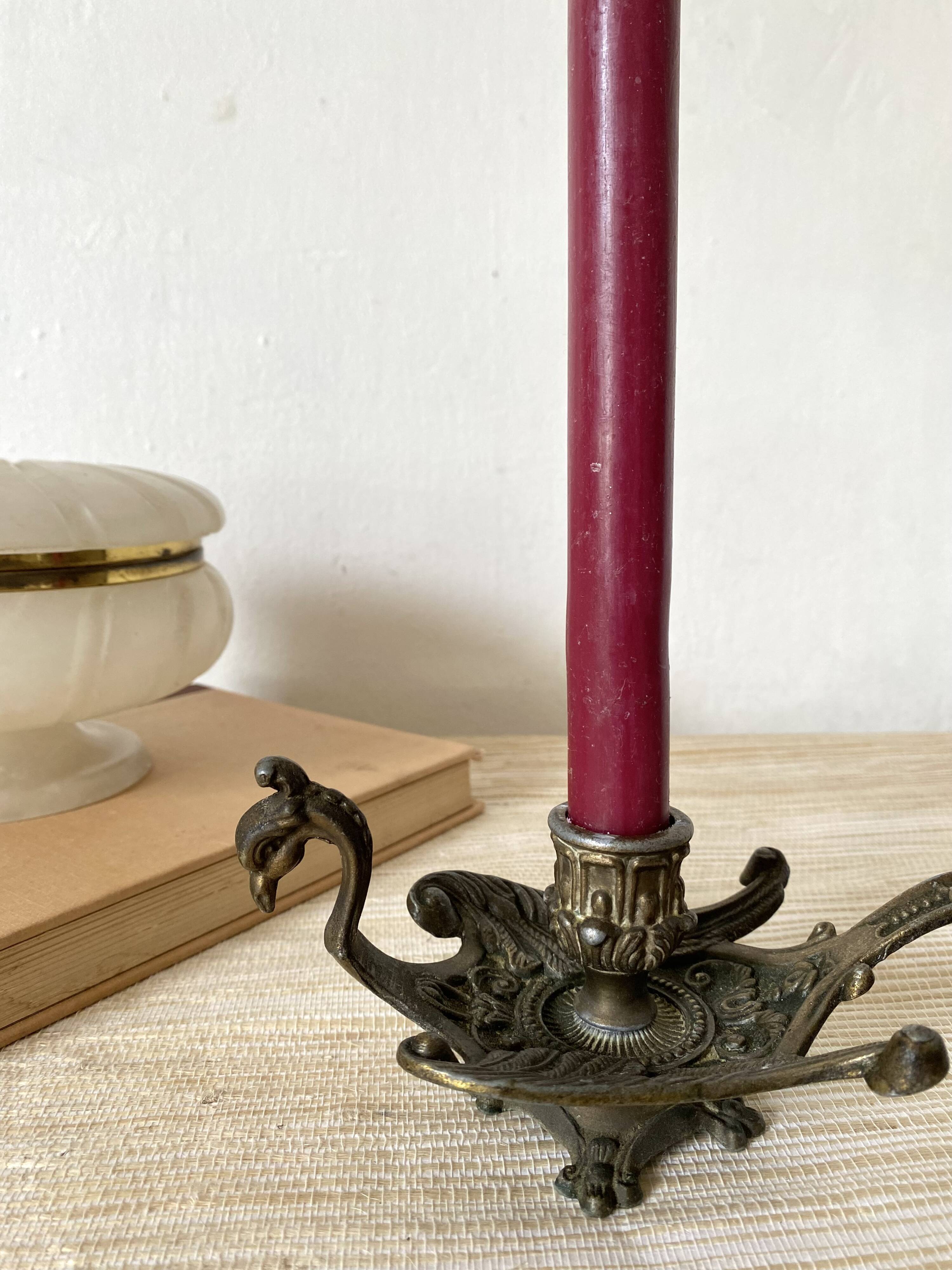 Brass bird candle holder