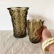 Vintage smoked glass vases