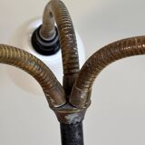 Wrought iron and brass floor lamp - Sweden, 1940s/1950s