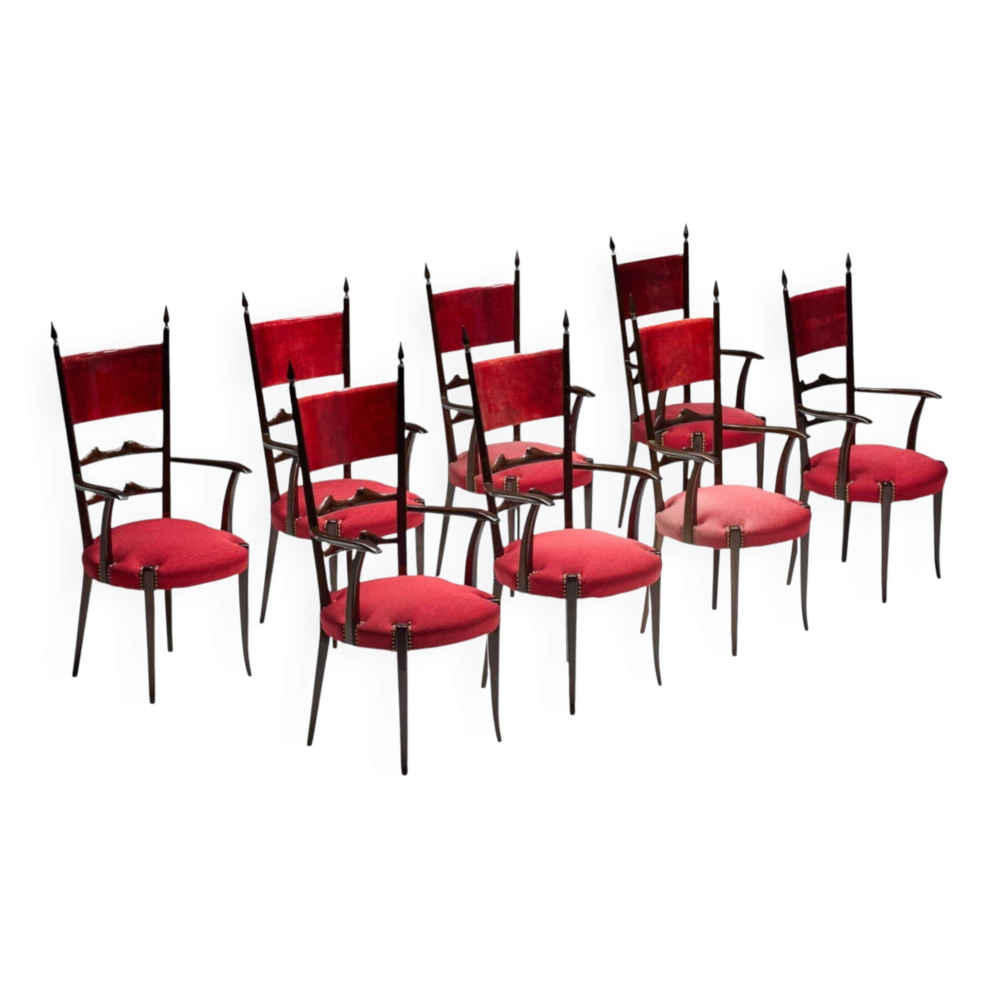 High-back dining chairs by Aldo Tura, Italy, 1962