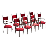 High-back dining chairs by Aldo Tura, Italy, 1962