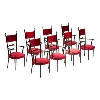 High-back dining chairs by Aldo Tura, Italy, 1962