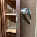 3-door mahogany wardrobe in Art Deco style from the 1950s, removable into 3 parts