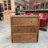 1960s rattan chest of drawers