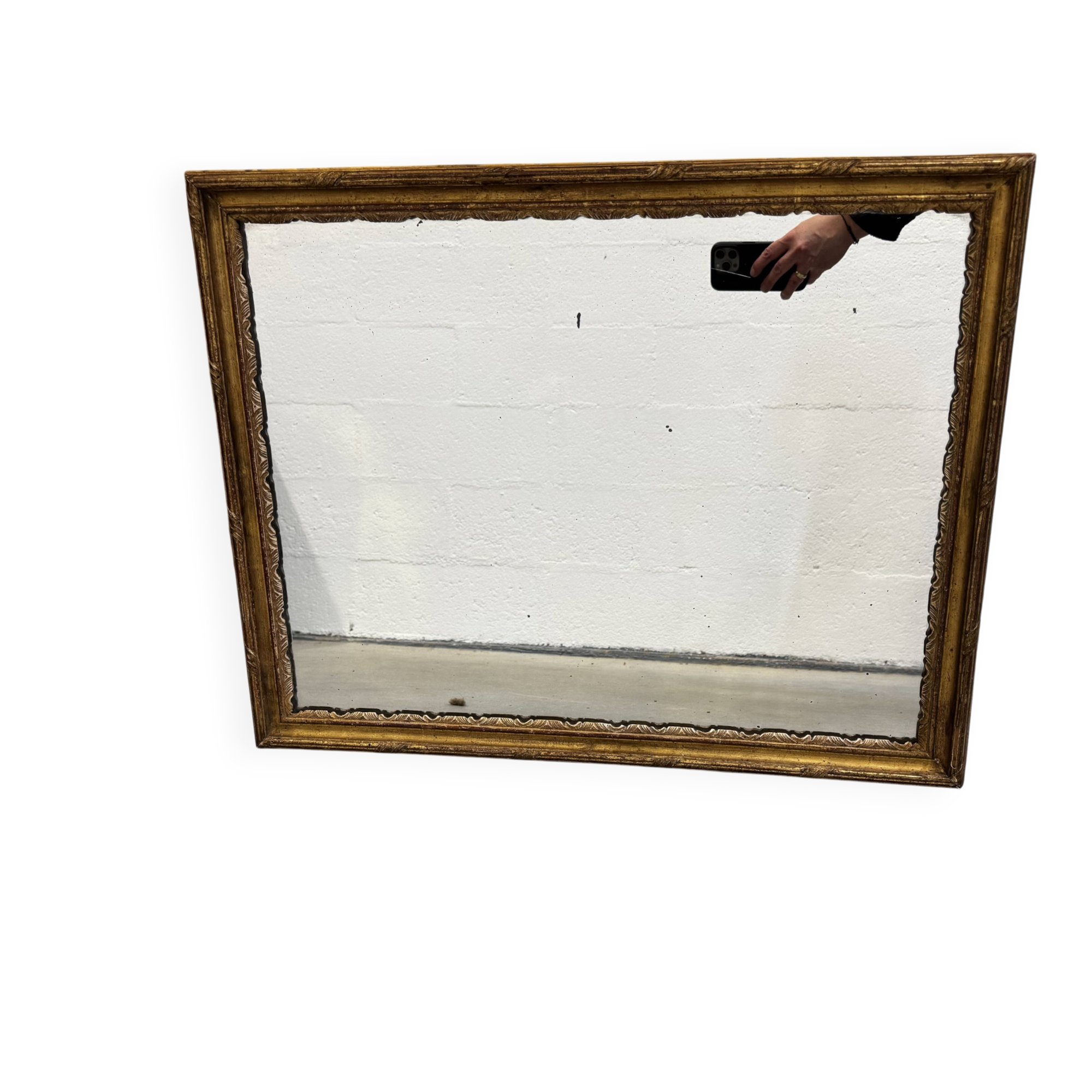 Superb antique mirror with a gilded frame – Maison Lebrun Paris (since 1847)