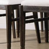 Set of 4 modernist chairs in oak and bouclé fabric, 1940