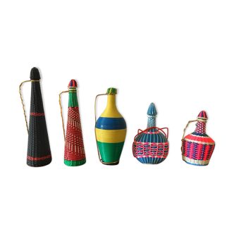 5 bottles vintage 60s scoubidou
