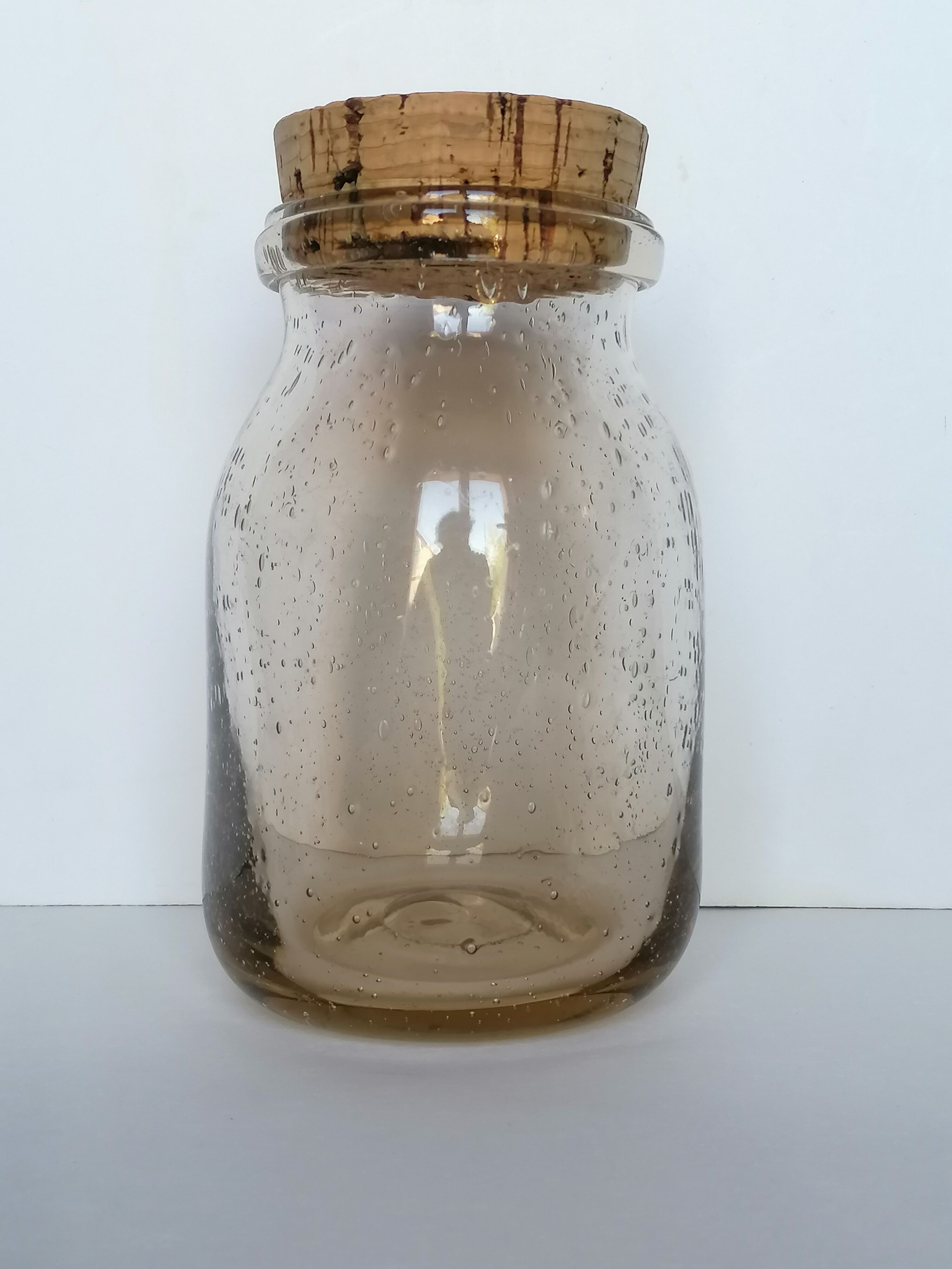 Bocal verre bullé et soufflé