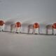 vintage metal coat rack with orange ball 1970s