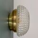 Vintage globe wall or ceiling light in molded diamond-point glass