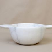 Gabriella – White Natural Marble Bowl with handles  | L 32cm W 20cm H 10cm