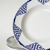 Set of 4 Moulin des Loups soup plates, Pantin model, 1950