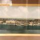 Panoramic view of Venice in a 20th century carved walnut frame