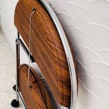 Oval folding serving trolley