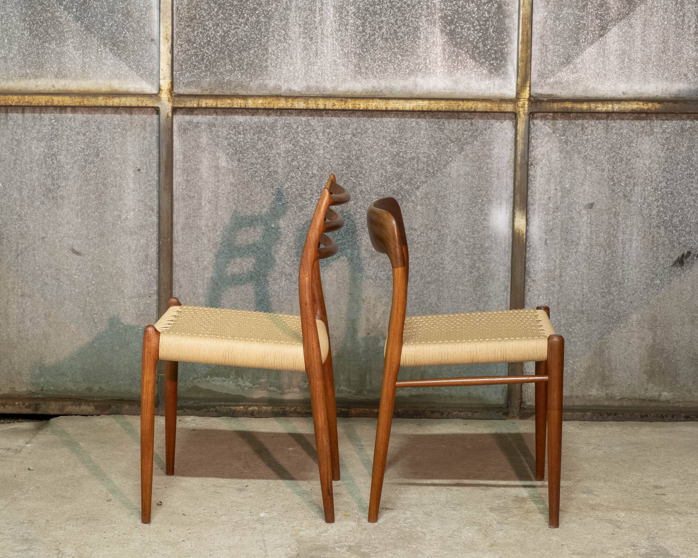 2x Niels O. Møller dining chair in teak Model 75, 1960s Denmark