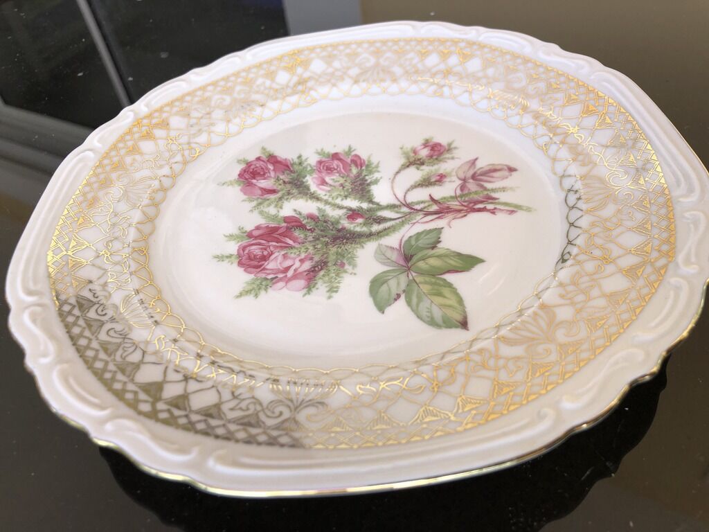 Old German porcelain cup and plate