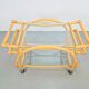 Vintage Trolley in Rattan, Bentwood and Leather, Italy, 1970s