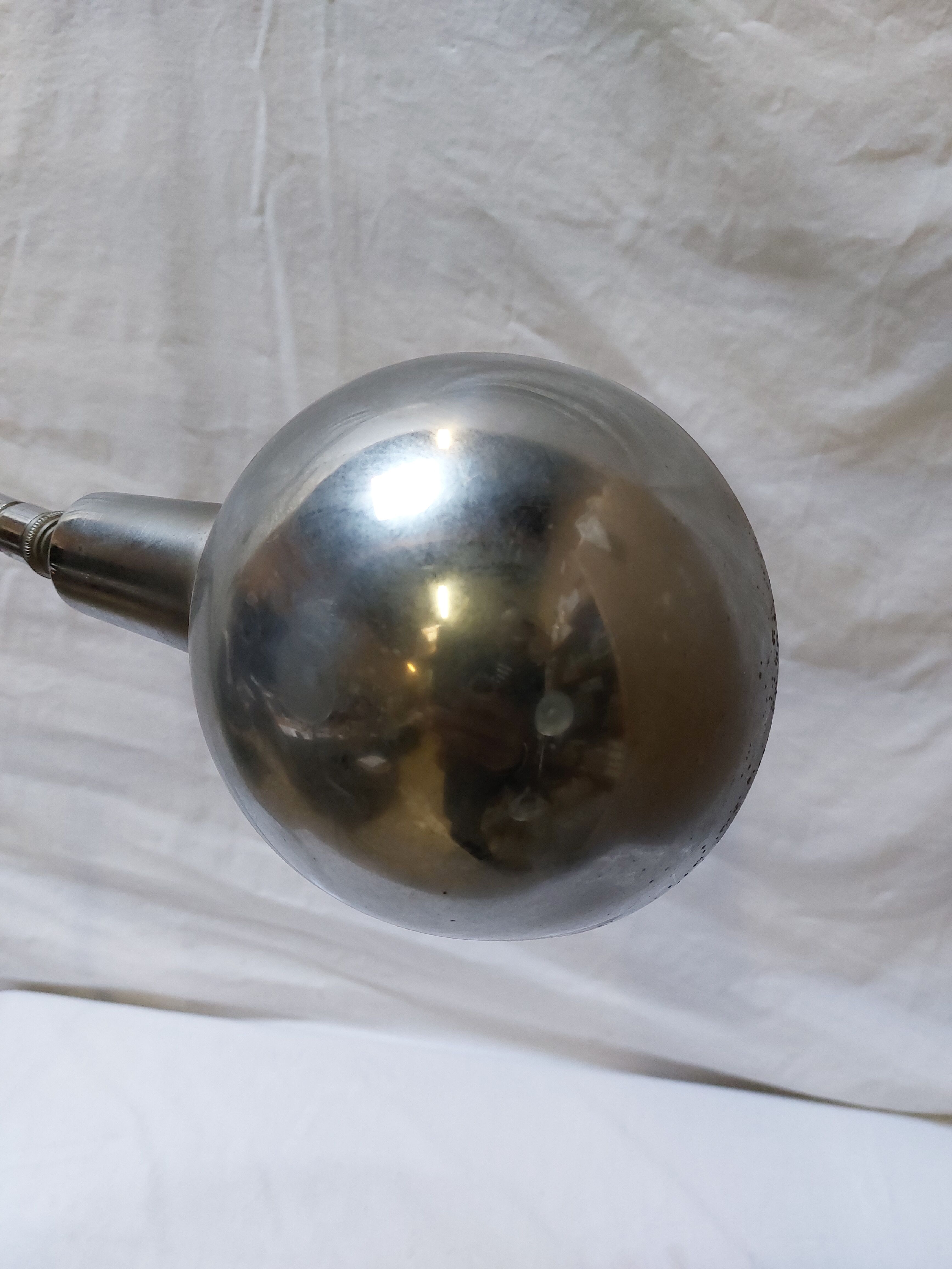 Old workshop lamp with ball reflector vice, 50s