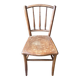 Old wooden bistro chair – decorated seat – rustic furniture