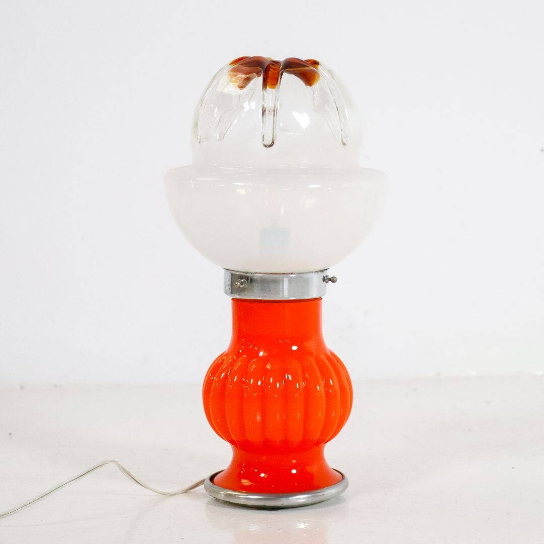 Space Age Italian Glass Table Lamp