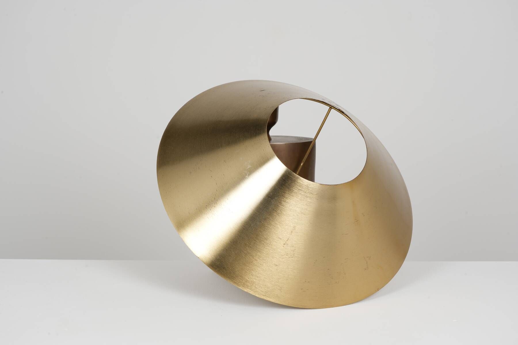 Patinated lamp in bronze and gilded steel circa 1990