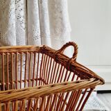 Basket or washer rattan openwork woven bench
