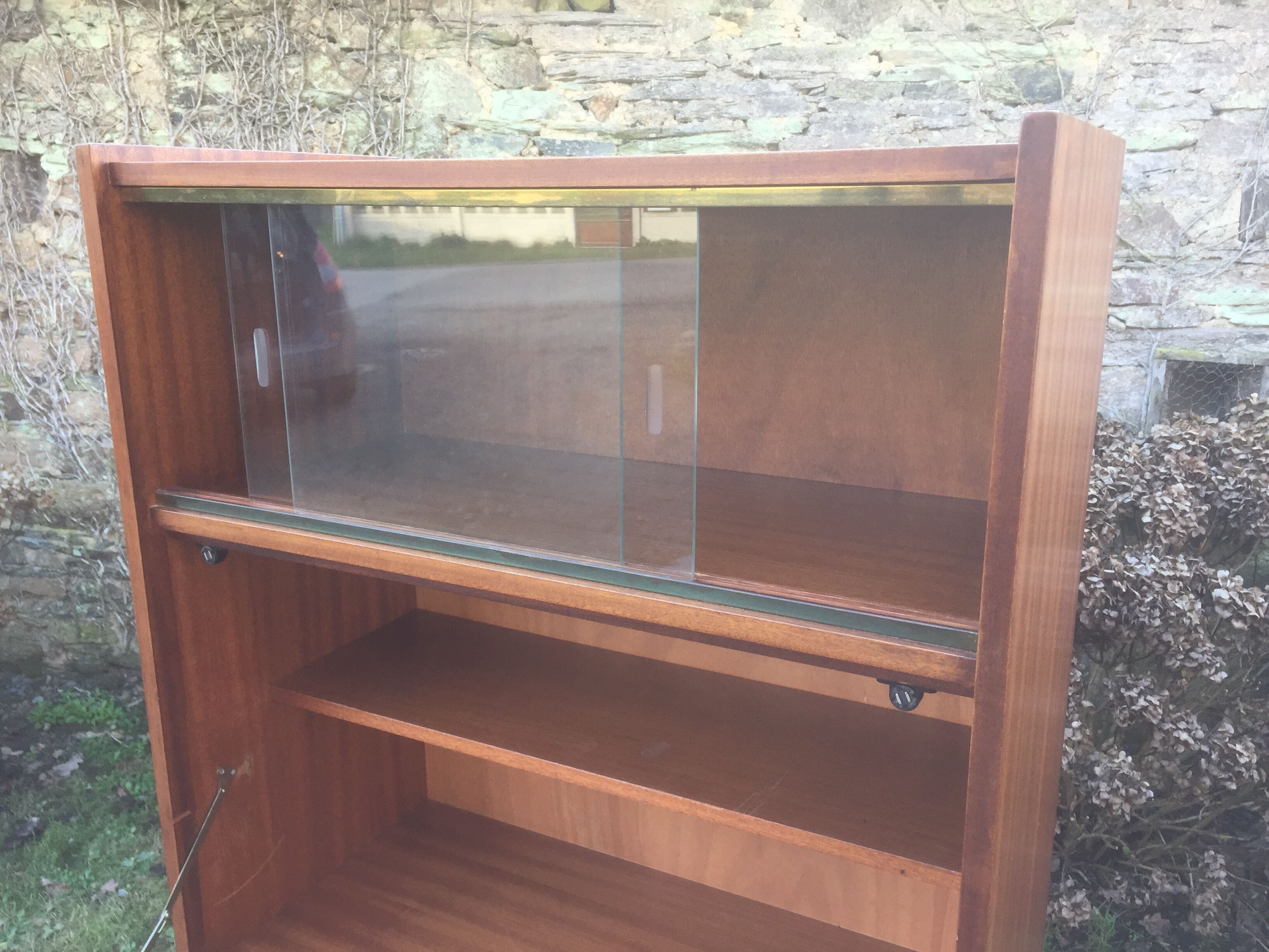 Vintage teak secretary with 3 drawers