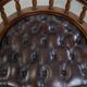Chesterfield Office Chair on Wheels in Dark Brown Cowhide Leather