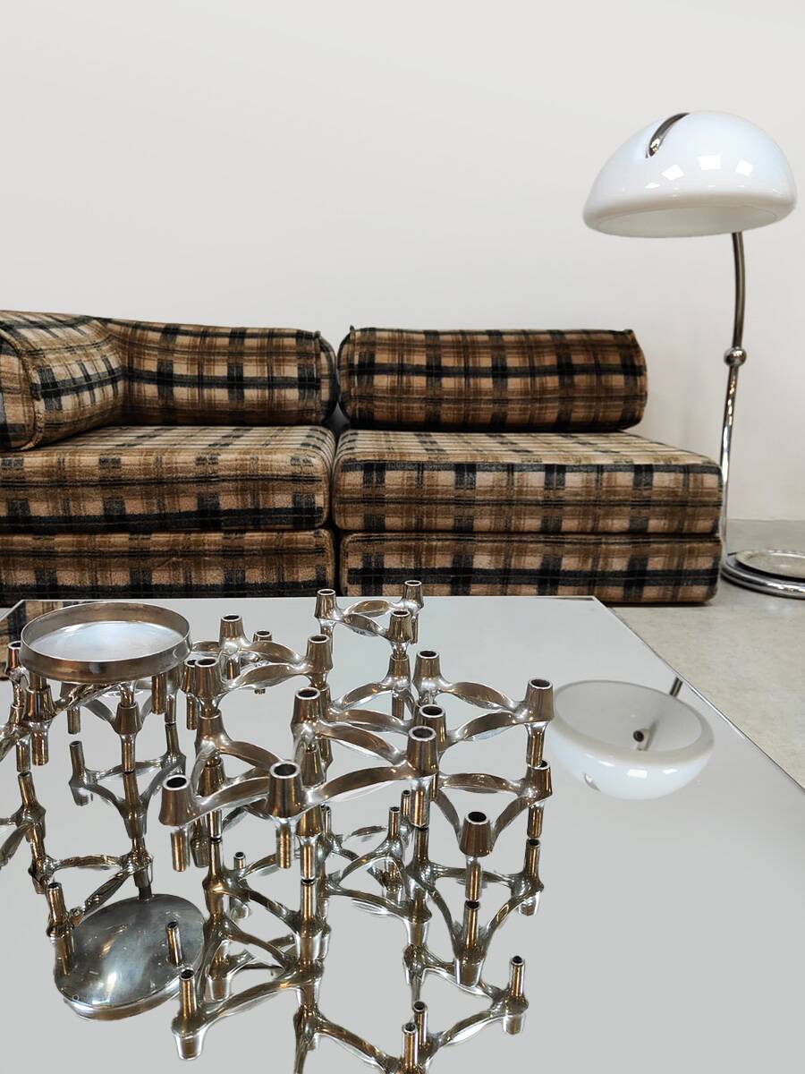 Vintage modular convertible sofa bed 'Flannel Tiles'