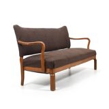 Solid Oak Sofa by Slagelse Møbelvaaek Denmark 1930s