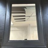 Beaded black frame mirror
