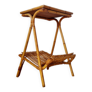 Sellette vintage en rotin - bambou