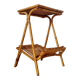 Vintage rattan and bamboo side table – 1960s Riviera style -