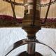 Lampe chrome bois laine années 70